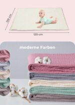 LAYNENBURG Premium Musselin Babydecke 120x120cm – 4-lagig, 100% Baumwolle, Öko-TEX – Bild 2