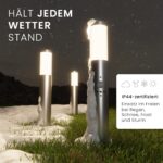 MATO Wegeleuchte 50 cm mit Bewegungsmelder & E27 Fassung – Edelstahl Pollerleuchte IP44 – Bild 5