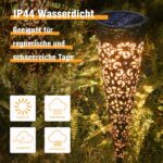 4er Set Vintage Solarlampen Görvitor – IP65 Gartenleuchten mit Erdspiesz für Aussen – Bild 6
