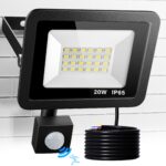 Realky LED Strahler 20W mit Bewegungsmelder – 2000LM Kaltweiß IP65 für Aussen