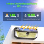 TECKNET Solarleuchte mit Bewegungsmelder 416 LED – 4200 lm für Garten & Terrasse (4er Set) – Bild 2