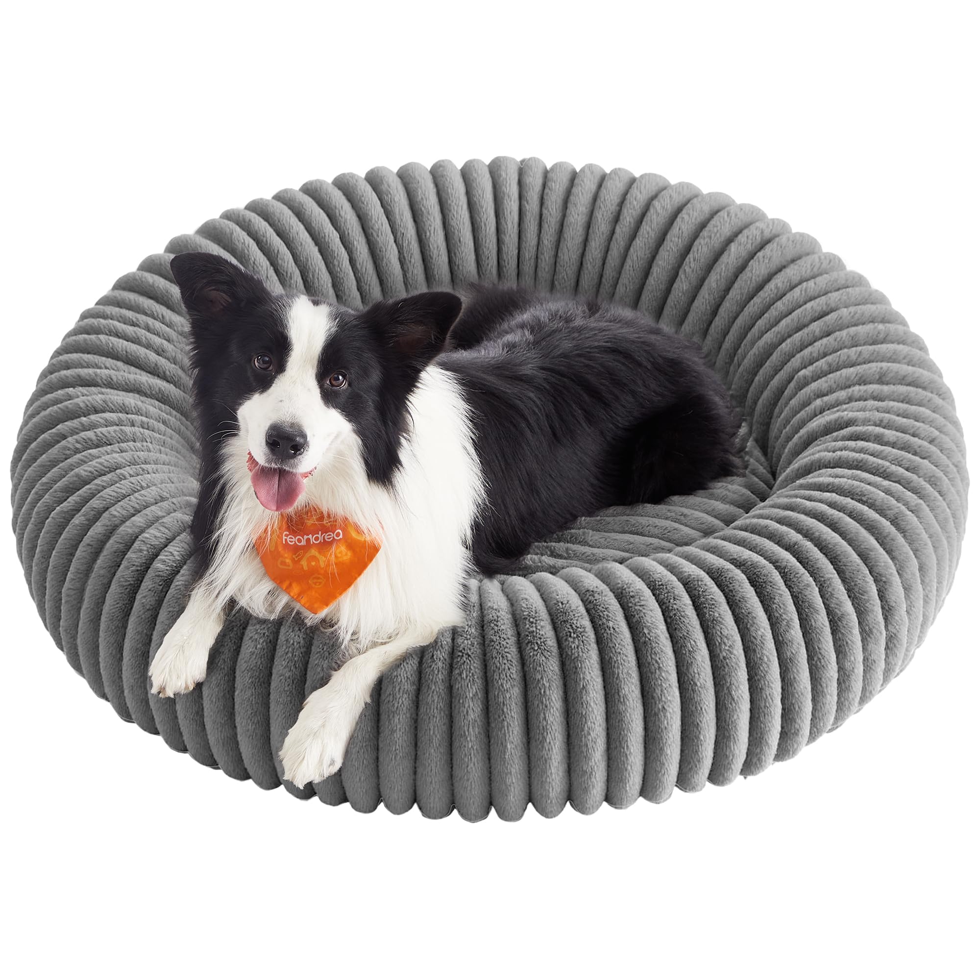 Feandrea Hundebett 100 cm – Weiches Donut-Design mit rutschfester Unterseite für grosse Hunde