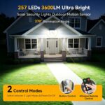 TuyLuxe 2er Set Solarleuchte 3600 Lumen mit Bewegungsmelder – LED Aussenleuchte IP65 – Bild 5