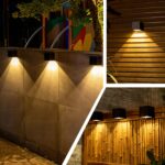 YUNYODA Solar Wandleuchte Aussen 2er Set – IP65 Solarleuchten mit 2 Lichtmodi für Garten & Terrasse – Bild 7