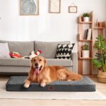 EHEYCIGA Orthopädisches Hundebett XL 112x81cm – Gelenkentlastung mit Egg-Crate-Schaum für grosse Hunde – Bild 8