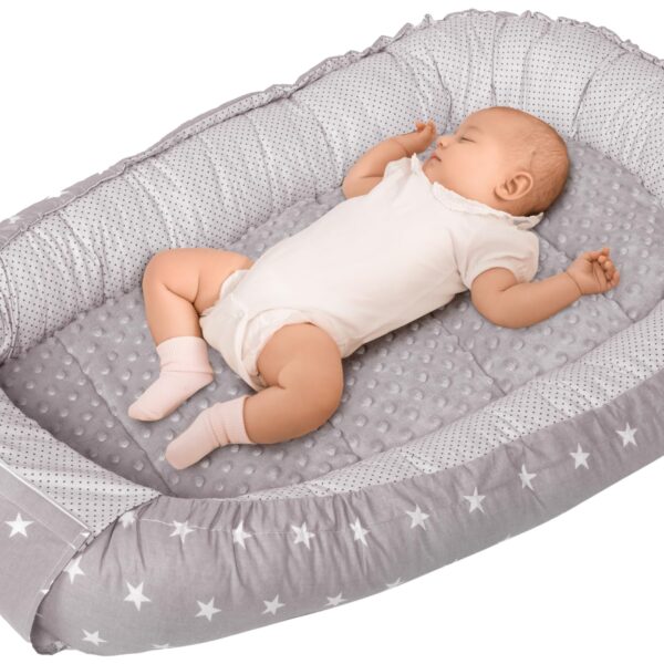 Medi Partners Babynest 100x60 cm – Kuschelnest aus Baumwolle & Minky für Neugeborene
