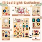 Joyreal Montessori Busy Board mit 19 LED – Motorikspielzeug für Kleinkinder ab 1 Jahr – Bild 3