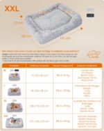 Feandrea Hundebett 120x85 cm mit Plüsch & erhöhten Rändern – Hundesofa für grosse Hunde – Bild 4