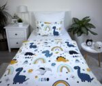 Theonoi Kinderbettwäsche 100x135 cm mit Dinosaurier-Motiv – Bio-Baumwolle OEKO-TEX für Babys & Kleinkinder – Bild 3