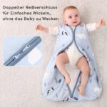 Yukkidds Babyschlafsack 1.5 Tog 12-18 Monate – Ganzjahres Baumwolle, 2er Pack Blau – Bild 3
