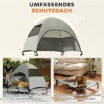 PawHut Hundeliege Outdoor 106x76x99cm mit abnehmbarem Dach – Erhöhtes Haustierbett für grosse Hunde – Bild 4