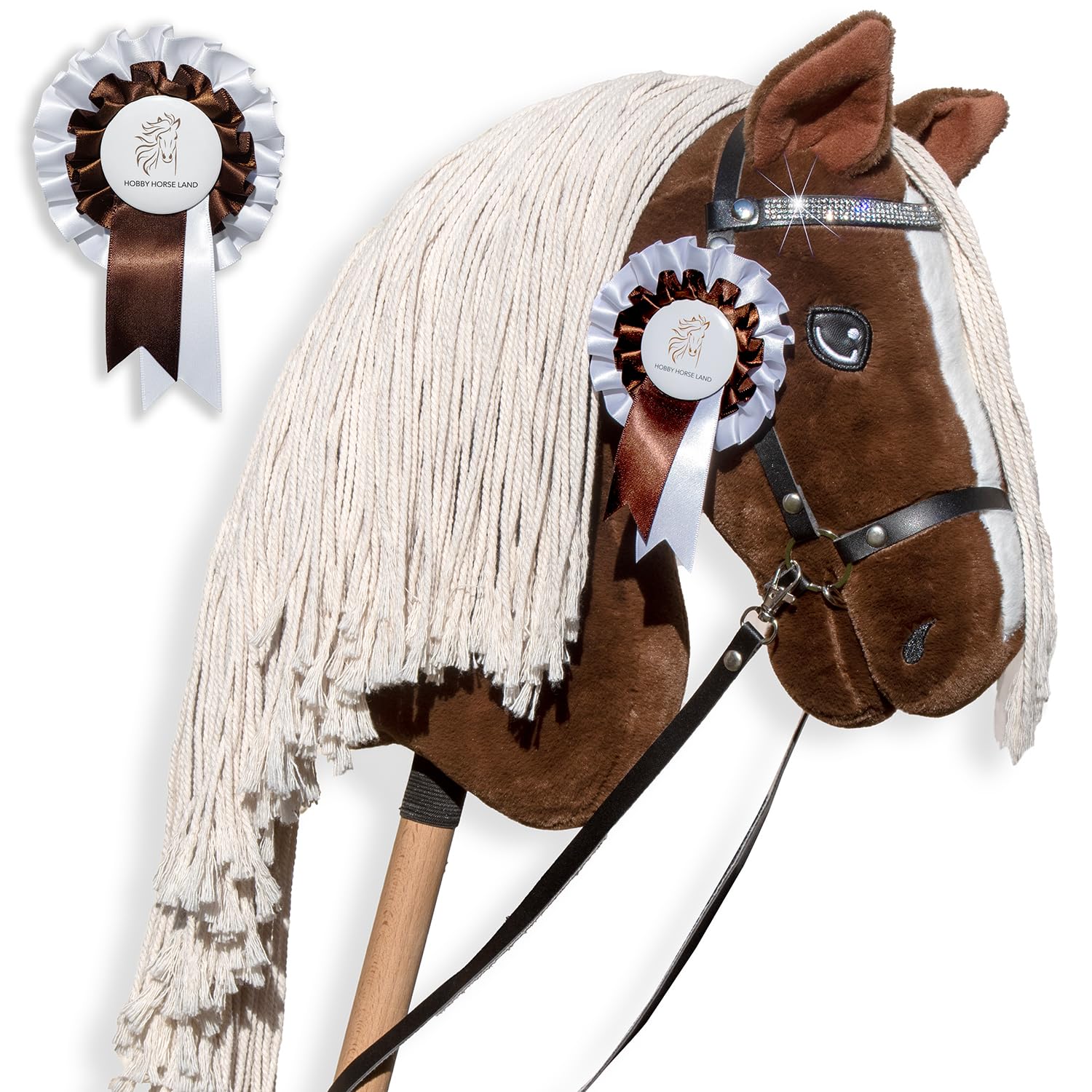 Hobby Horse Land Sunny Dream A3 – Steckenpferd mit Glitzer-Trense für Kinder ab 5