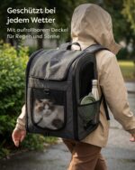 Knupis Katzenrucksack & Hunderucksack bis 7 kg – Wetterschutz & Ausbruchsicher – Bild 2