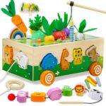MutoToy 6-in-1 Montessori Holzspielzeug – Motorik & Lernspiel für 1–4 Jahre