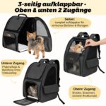 Aystkniet Haustier-Rucksack 34x29x43 cm – Katzen- & Hunderucksack mit Panoramafenster – Bild 6
