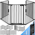 KESSER® Kaminschutzgitter 360 cm mit Tür – 6-teilig Metall Schutzgitter für Kinder & Haustiere