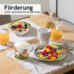 MIAMIO Kindergeschirr Set 3-teilig Keramik – Dschungel-Design, spülmaschinenfest – Bild 4