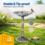 VIVOHOME Vogeltränke 71cm – Polyresin Gartenbad mit Antik-Patina für Außenbereiche – Bild 4