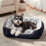 FURTIME Hundebett 51x48cm mit Plüsch & Baumwolle – Weiches Hundekörbchen für kleine Hunde – Bild 8