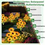 DooYard Solar-Sonnenblumen 4er Set mit 24 Blüten – LED Gartenstecker wasserdicht – Bild 3