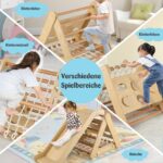 COSTWAY Kletterdreieck 4 in 1 mit Rutsche – Holz-Klettergerüst für Kinder ab 1 Jahr – Bild 5