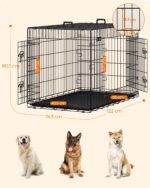Feandrea Hundekäfig 122x74,5x80,5 cm – Zusammenklappbar mit 2 Türen für große Hunde – Bild 6