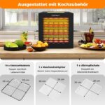 COSTWAY 850W Dörrautomat mit 10 Edelstahl-Schalen – Lebensmittel-Trockner für Obst, Gemüse & Fleisch – Bild 6