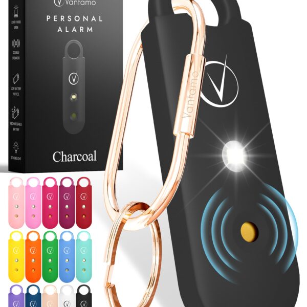 Vantamo Taschenalarm 130dB mit Taschenlampe – Selbstverteidigung für Frauen unterwegs