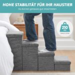 COZY KISS Hundetreppe 43x97x56cm mit Stauraum – Faltbare Haustiertreppe für kleine Hunde – Bild 7