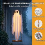 Sunwuun LED Halloween Geist 130–260 cm höhenverstellbar – Ferngesteuerte Outdoor Dekoration – Bild 3
