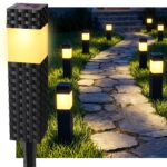 Joomer 8er Set Solarleuchten Quadrat Warmweiss – Wasserdichte Gartenbeleuchtung mit Dämmerungssensor
