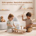 Holz-Schlagzeug Baby Musikspielzeug mit Xylophon & Percussion – Montessori Musikinstrumente – Bild 2