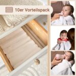 ZOLLNER 10er Set Musselin Spucktücher 70x70 cm – Baumwolle, hautfreundlich & saugstark – Bild 4