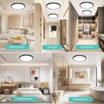 OUILA LED Deckenlampe 18W 4000K – Flache Schwarze Deckenleuchte 22cm für Küche, Bad & Wohnzimmer, 2er Set – Bild 3