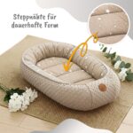 Totsy Baby Babynest 90x50 cm – Wärmenestchen aus Baumwolle & Minky für Neugeborene – Bild 5