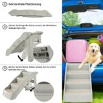 YRHome Hundetreppe klappbar 4 Stufen 50cm – rutschfeste Tiertreppe bis 75kg für Hunde & Katzen – Bild 7