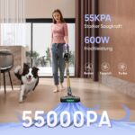 Ultenic Akku Staubsauger 55000Pa mit Zero-Tangle-Bürste – 60 Min Laufzeit für Tierhaare – Bild 2
