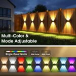 VOLISUN 4er Set Solar-Zaunleuchten RGB – 9 Farbmodi & IP65 wasserdicht für Garten – Bild 2
