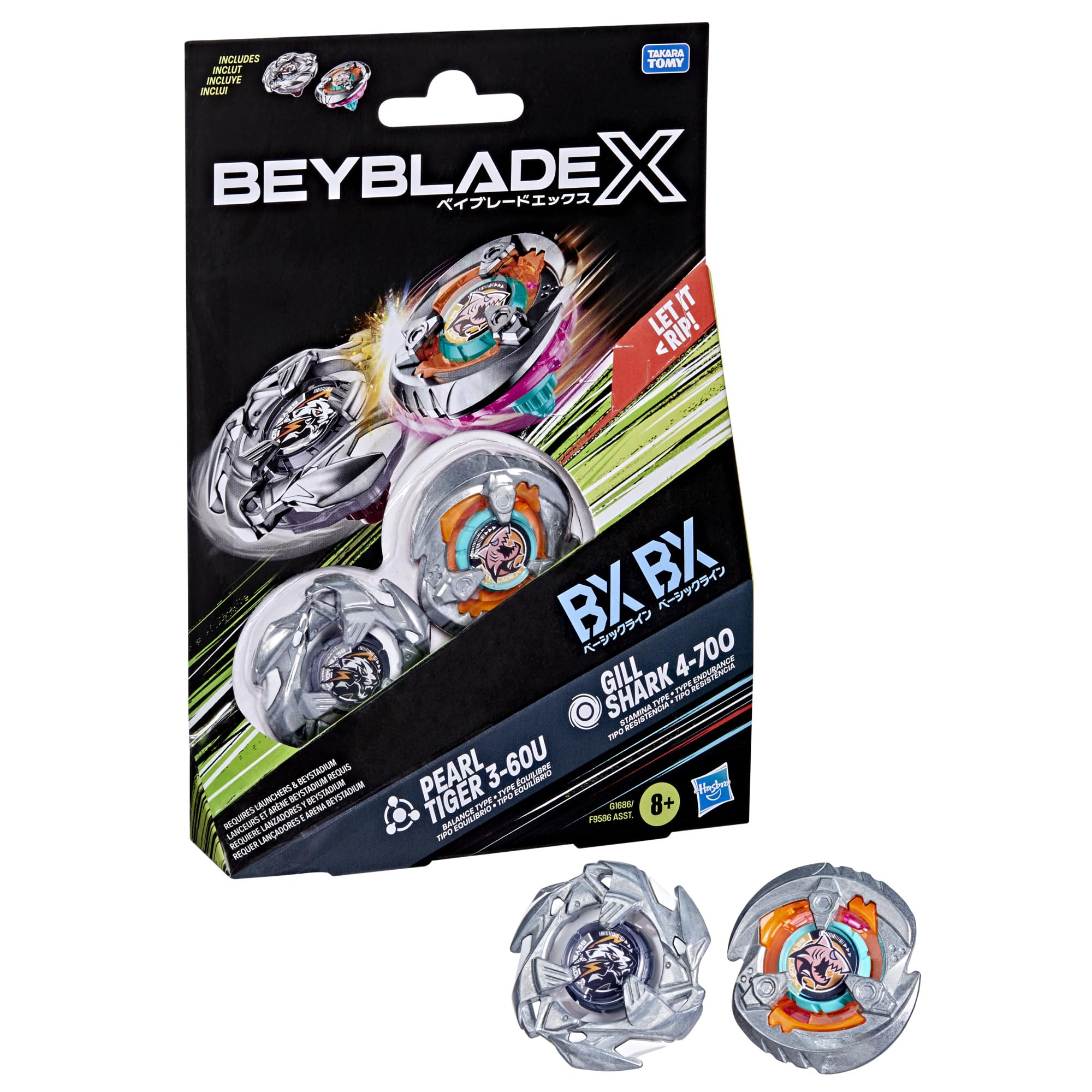 Beyblade X Gill Shark & Pearl Tiger Dual Pack – Strategische Kreisel-Kämpfe für Blader ab 8 Jahren