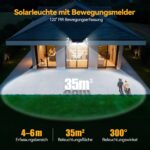 TECKNET 2er Set Solarlampen mit Bewegungsmelder 416 LED – 4200 lm IP66 Wandleuchte – Bild 6