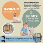 CASARIA Kaminschutzgitter 2er Set 612x76 cm – Kindersicherung mit Türschloss, ohne Bohren – Bild 5