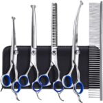 Gimars 6-in-1 Hundeschere Set Profi – Titan-beschichtete Fellschere für Hunde & Katzen