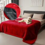 Kingsize Wasserdichte Flanelldecke 228x274 cm – Schutzdecke Rot/Anthrazit für Paare & Familien – Bild 8