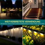 Solpex Solar-Wegeleuchten 12er Set Schwarz – Warmweisses LED Treppenlicht Aussen – Bild 6