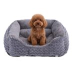 GOBOBE Plüsch-Hundebett Klein 51x48 cm – Maschinenwaschbar mit rutschfester Unterseite