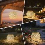 JOYCREATOR Vintage Solar Laterne Gross – IP65 Wasserdicht mit Pflaumenblüte für Garten – Bild 5