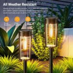 RECHOO 4er Set Vintage Solarleuchten – Warmweiss Gartenbeleuchtung IP65 wasserdicht – Bild 4