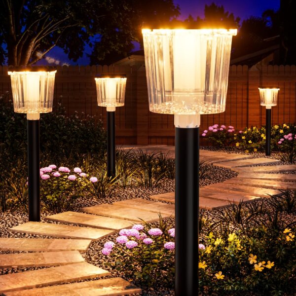 BITPOTT Solar Wegeleuchten 6er Set – 42,9 lm LED Gartenbeleuchtung IP65 wasserdicht