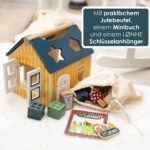 HEJ LØNNE Holz Steckhaus mit 12 Bausteinen – Montessori Motorikspielzeug ab 1 Jahr – Bild 4