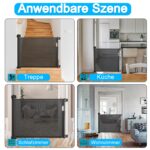 HENGMEI Ausziehbares Treppenschutzgitter 150 cm – Sicherheitsbarriere für Babys & Haustiere – Bild 7